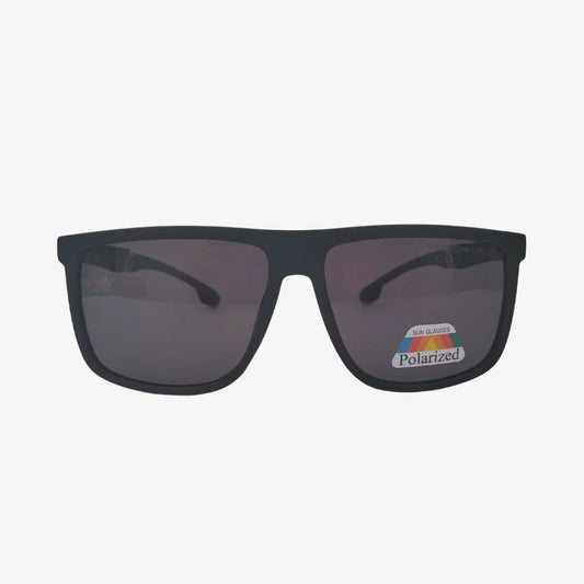 Porsche polarized sunglasses in black, front view.