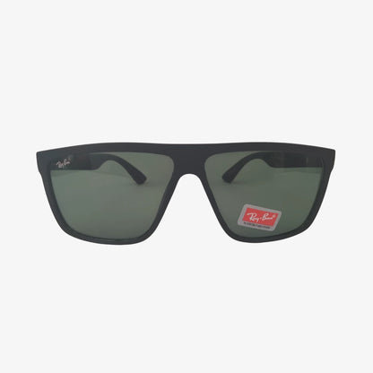 Rayban square sunglasses in black, front view.